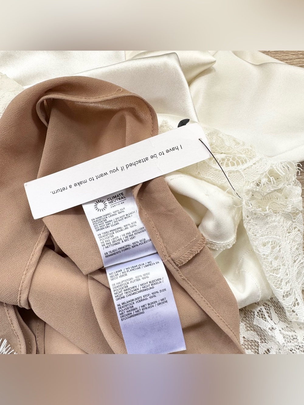 NWT Reformation Blanche Silk Long-Sleeve Mini Dress Ivory Bridal Small - Picture 10 of 16